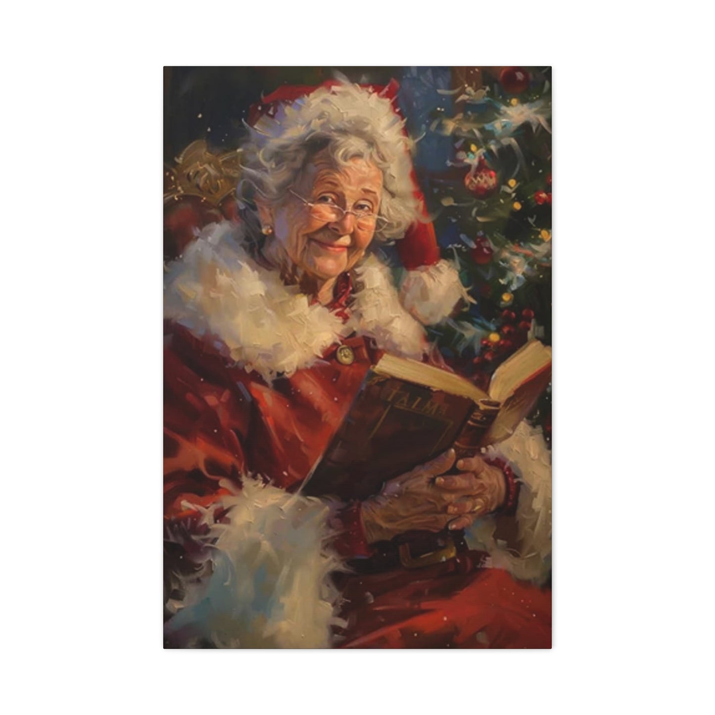 Grandma At Christmas Reading Book Wall Art & Canvas Prints