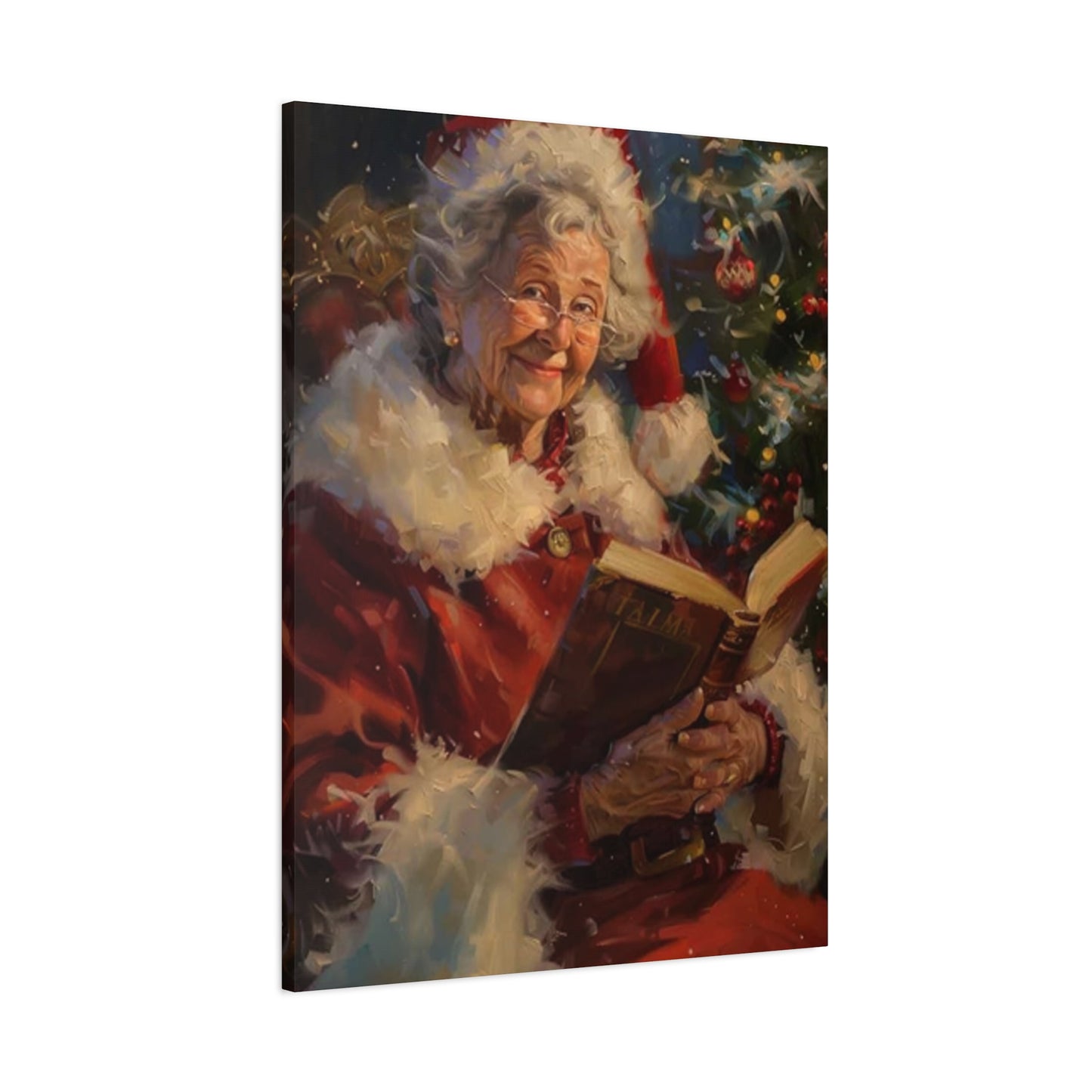 Grandma At Christmas Reading Book Wall Art & Canvas Prints