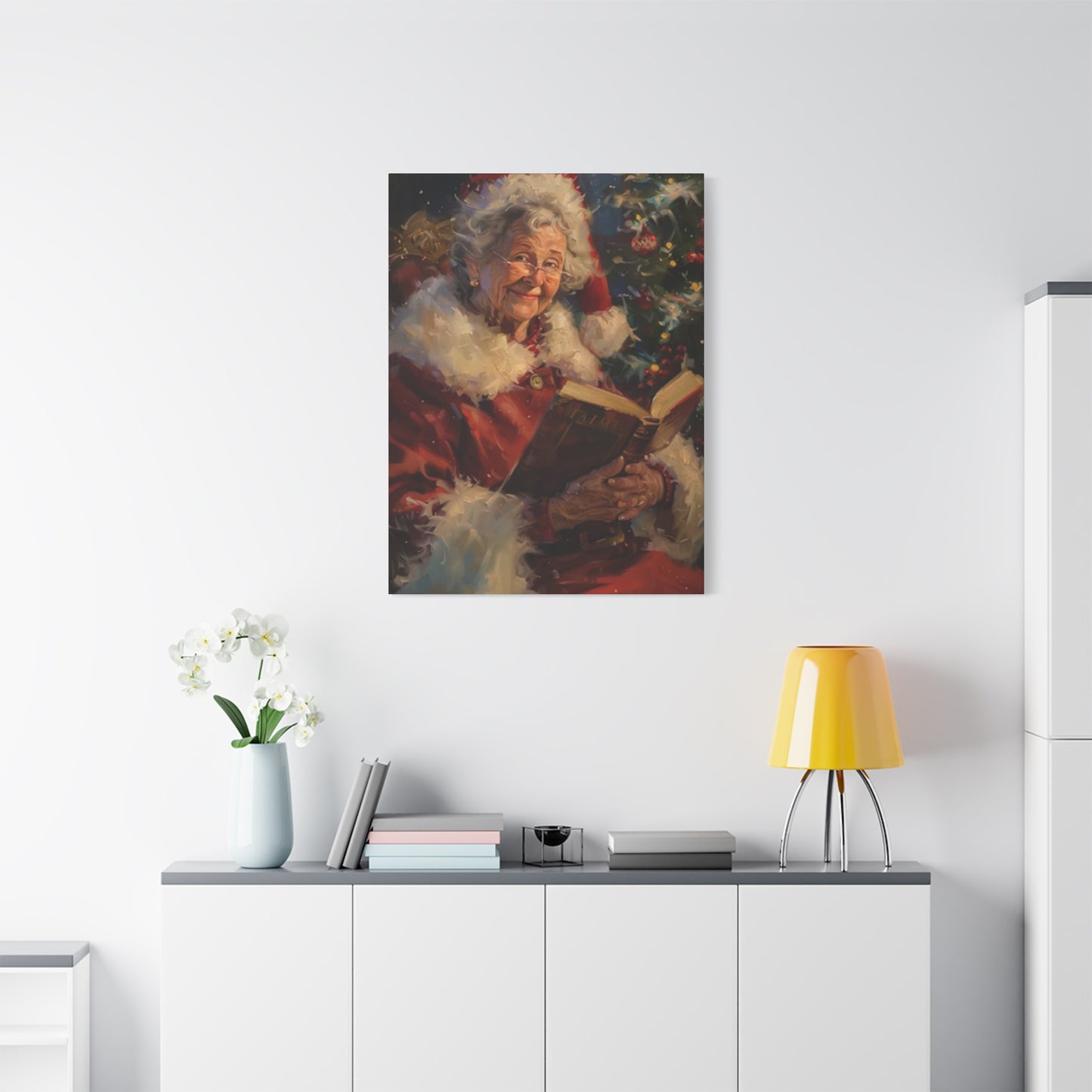 Grandma At Christmas Reading Book Wall Art & Canvas Prints