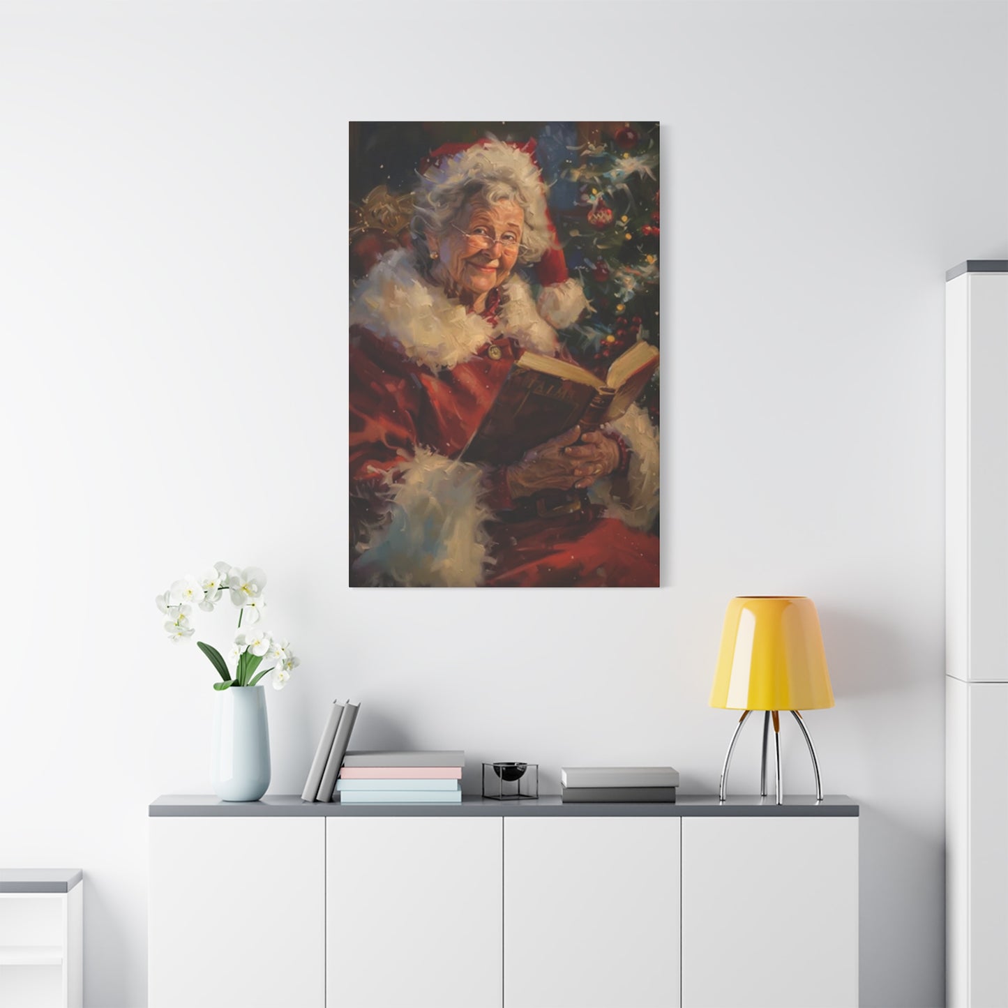 Grandma At Christmas Reading Book Wall Art & Canvas Prints