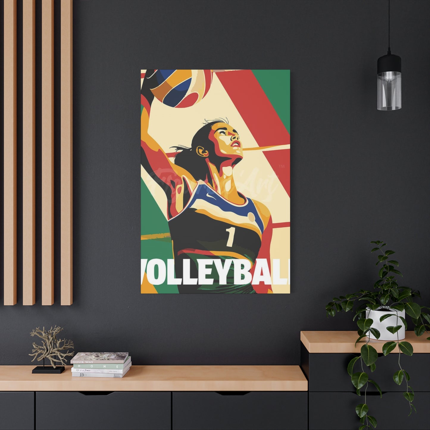 Abstract Volleyball Player Wall Art & Canvas Prints