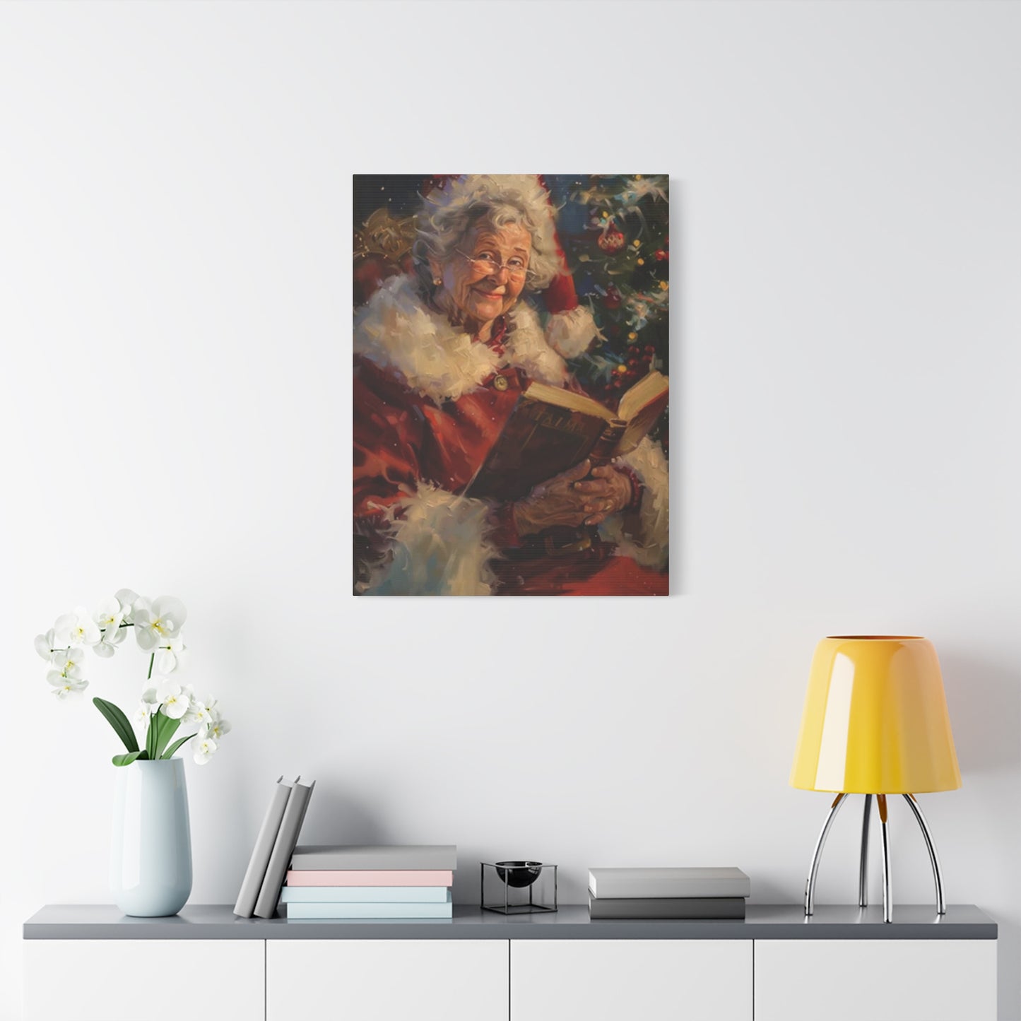 Grandma At Christmas Reading Book Wall Art & Canvas Prints