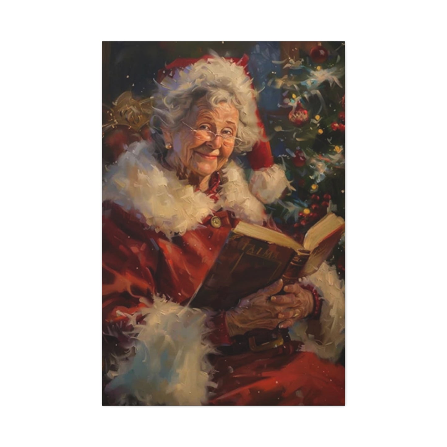 Grandma At Christmas Reading Book Wall Art & Canvas Prints