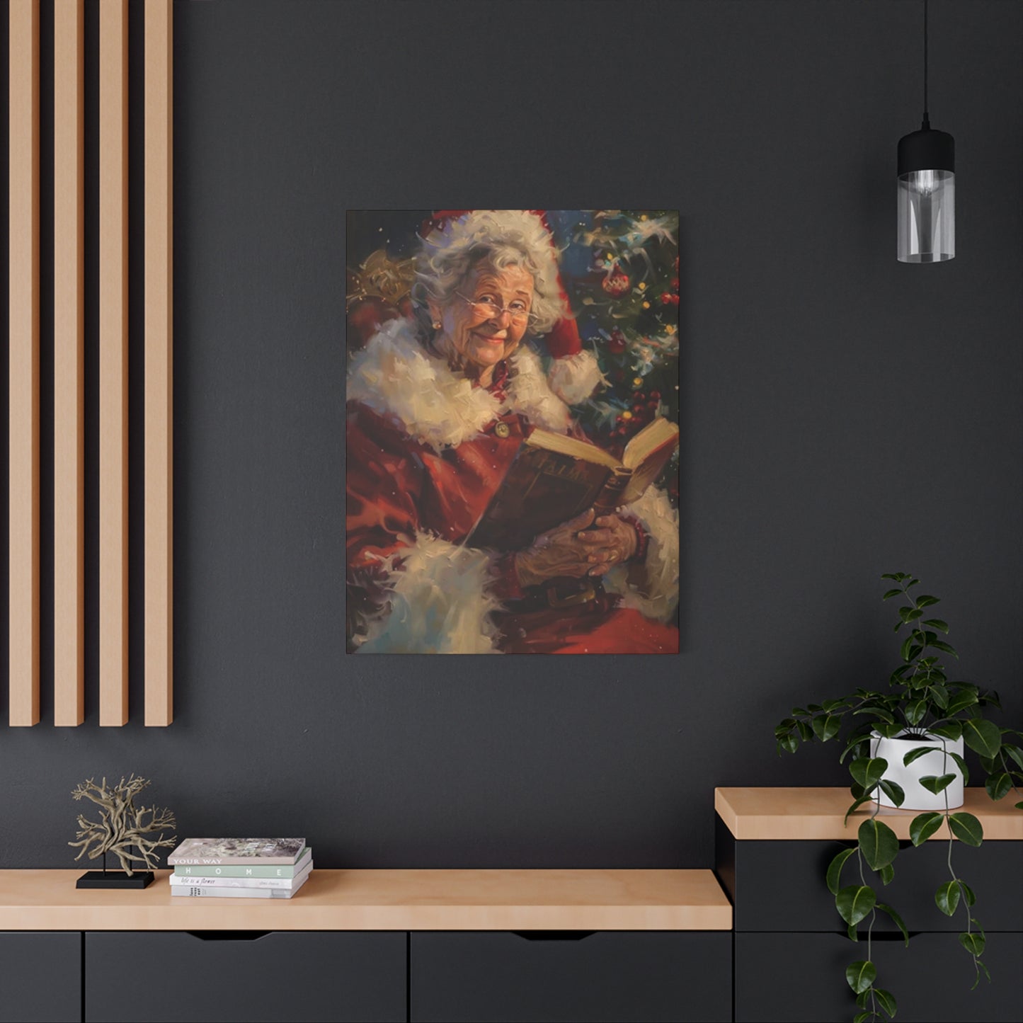 Grandma At Christmas Reading Book Wall Art & Canvas Prints