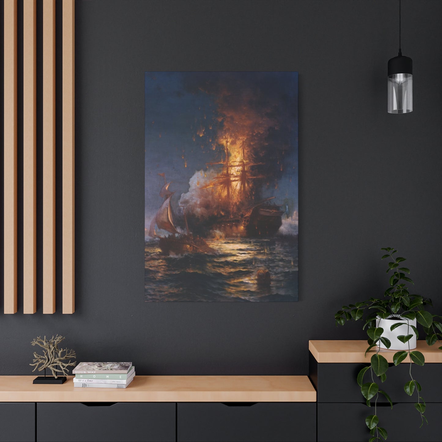 Burning Ship Wall Art & Canvas Prints