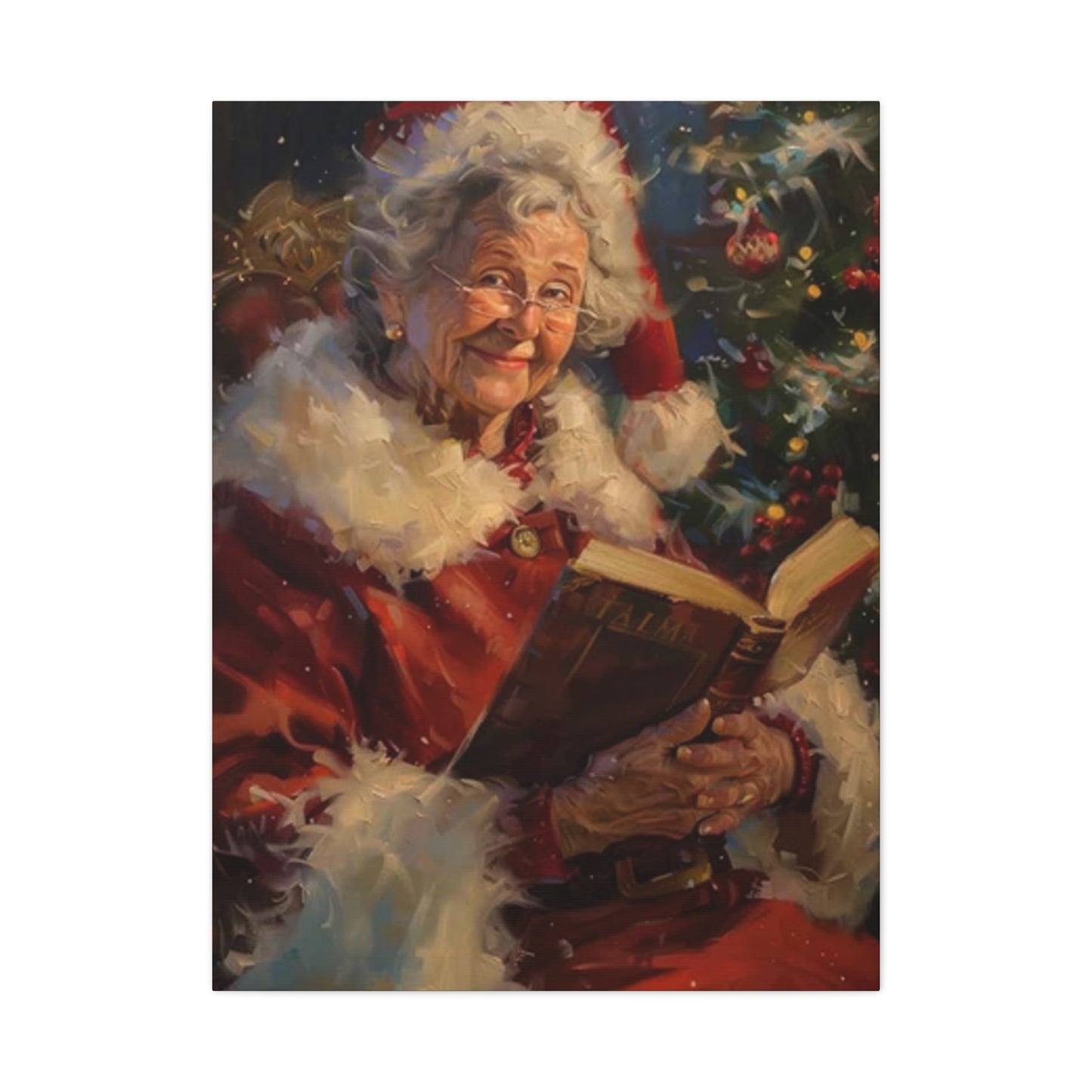 Grandma At Christmas Reading Book Wall Art & Canvas Prints
