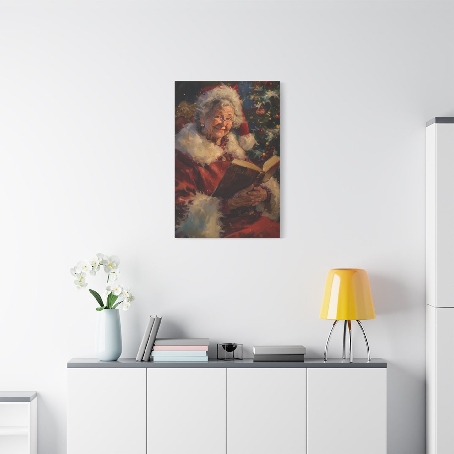 Grandma At Christmas Reading Book Wall Art & Canvas Prints
