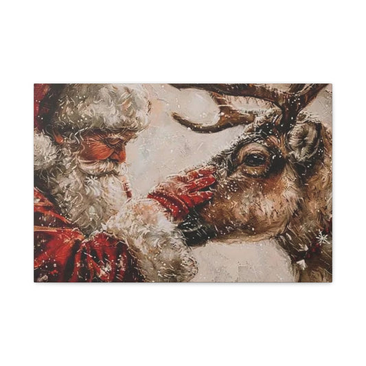 Santa Claus And Reindeer Wall Art & Canvas Prints