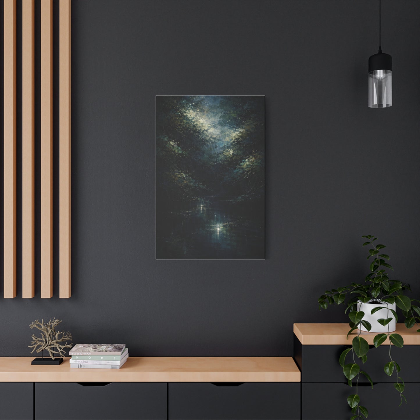Nocturnal Forest Reflection Wall Art & Canvas Print