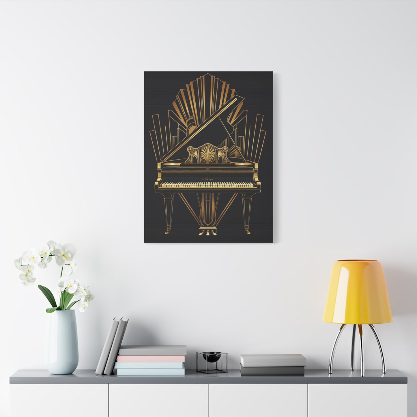 Grand Piano Deco Gold Luxury Wall Art & Canvas Prints