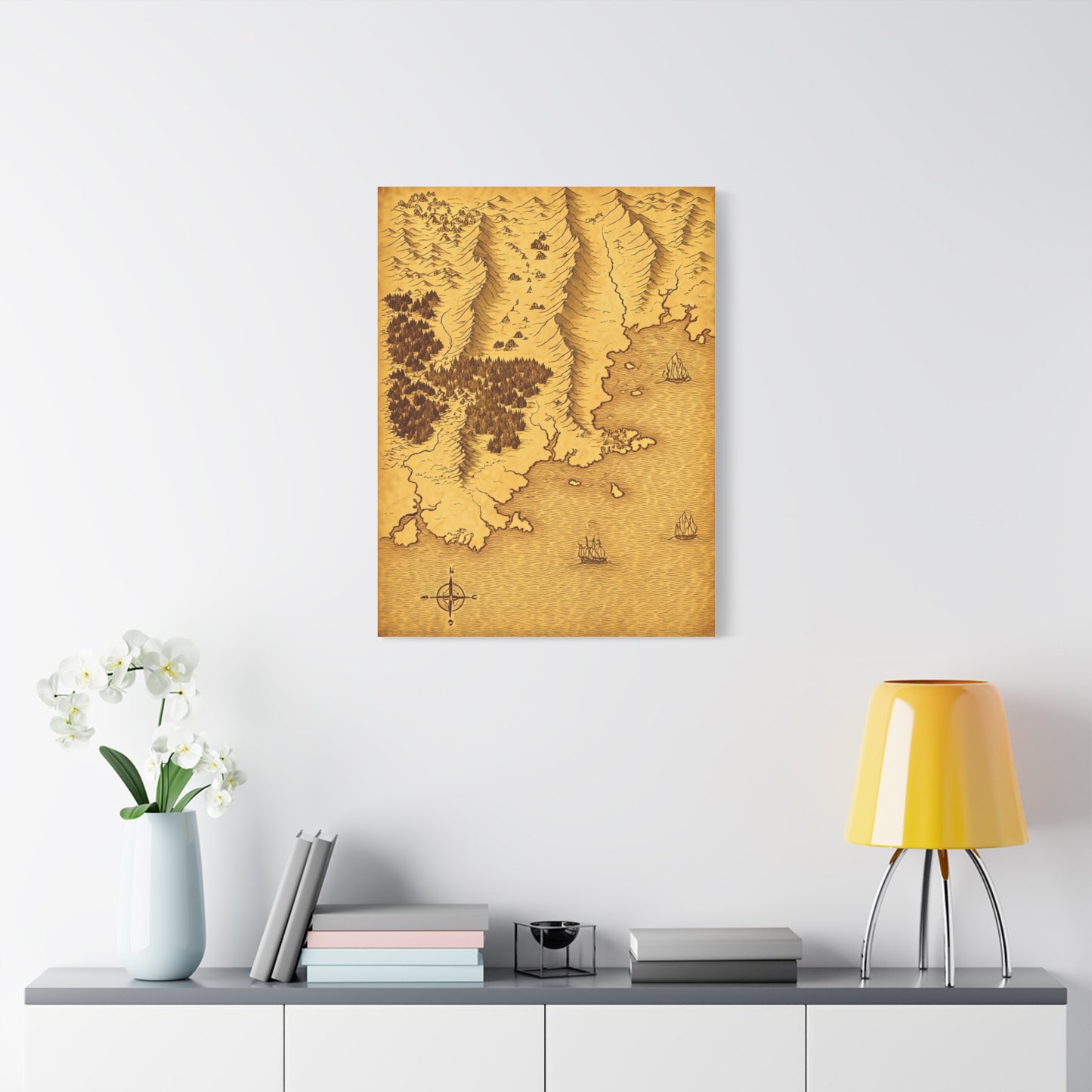 Antique Compass World Map Wall Art & Canvas Prints