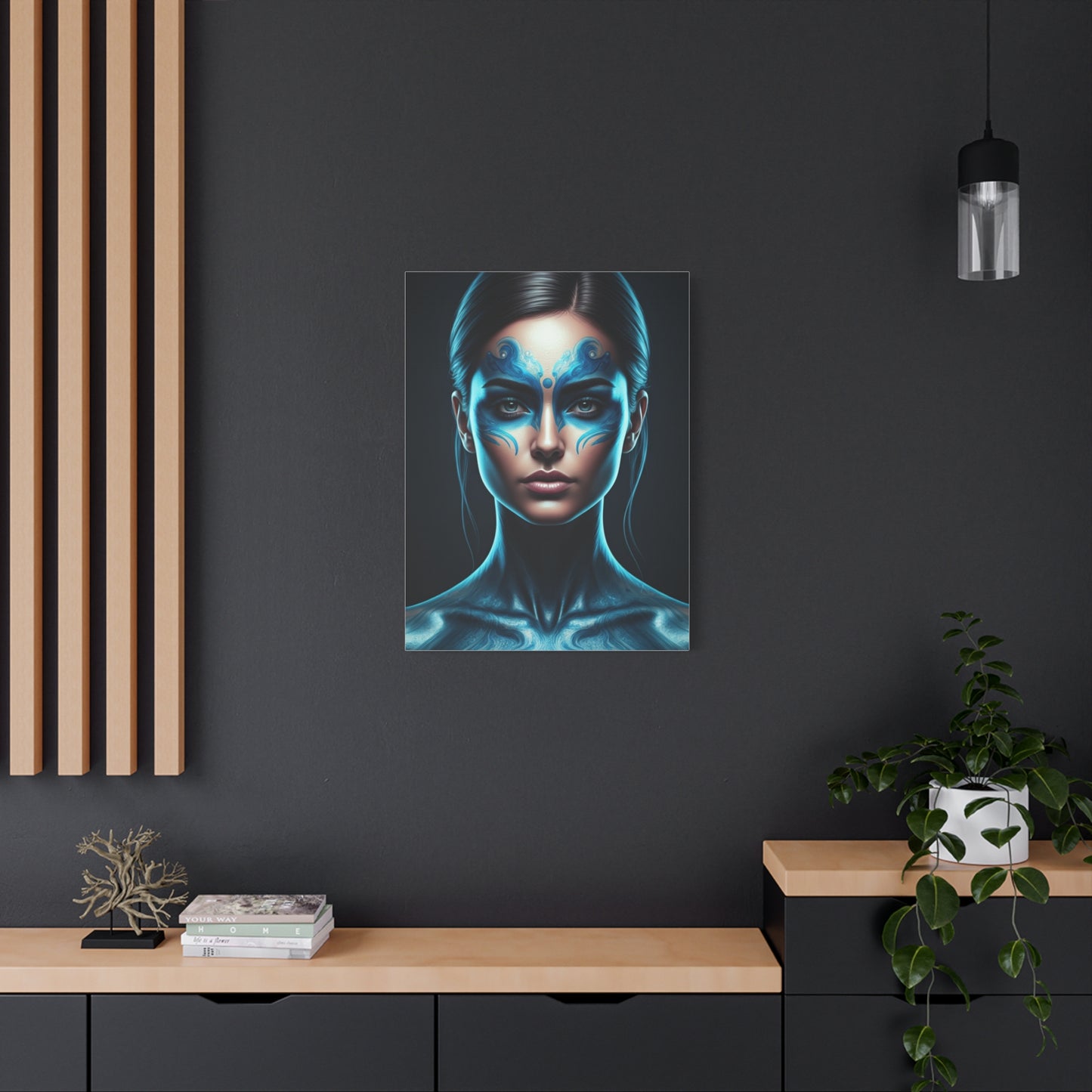 Celestial Blue Figure Portrait Wall Art & Canvas Prints