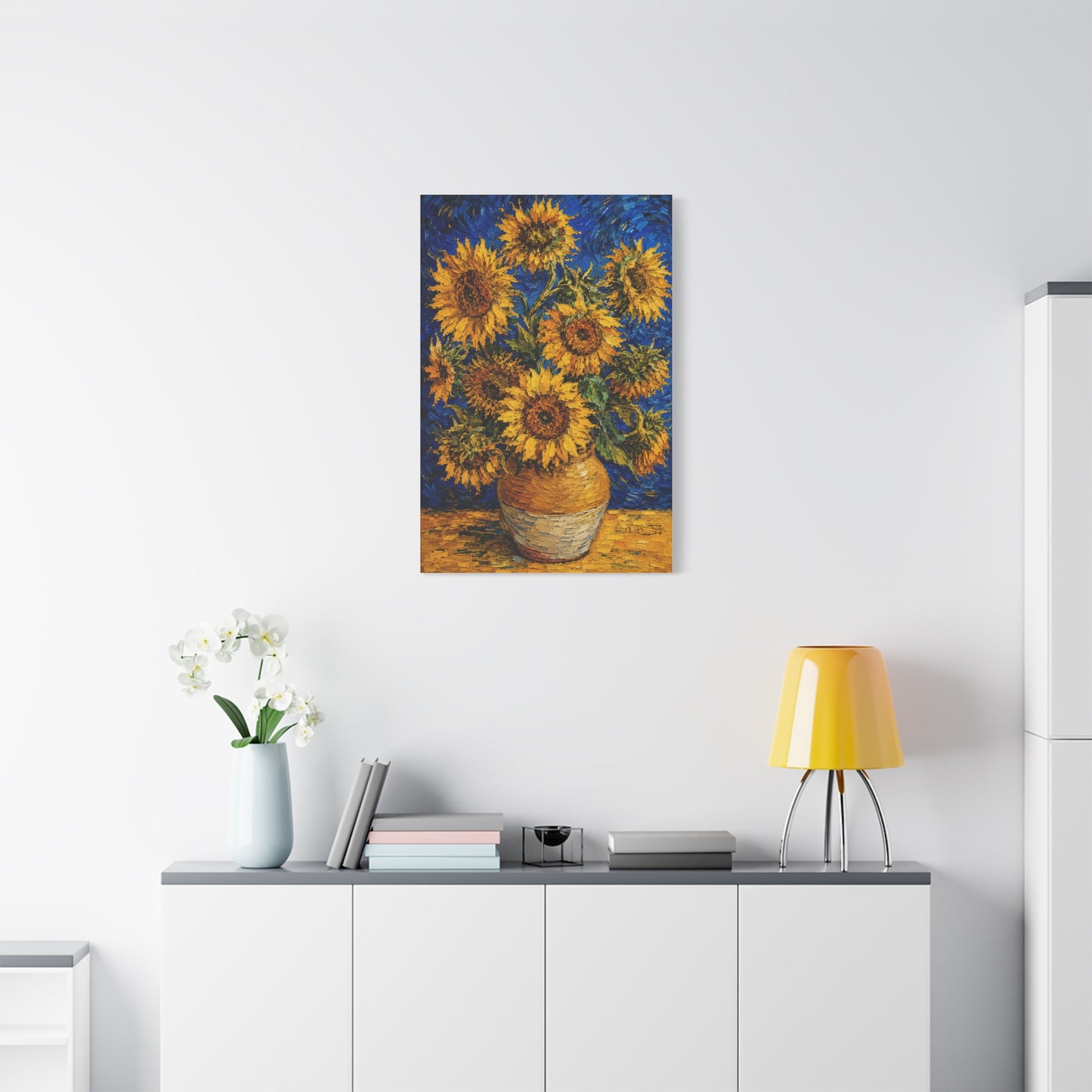 Impressionist Sunflower Vase Painting Wall Art & Canvas Print
