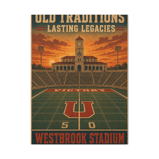 Vintage Stadium Legacy Football Sports Wall Art & Canvas Print