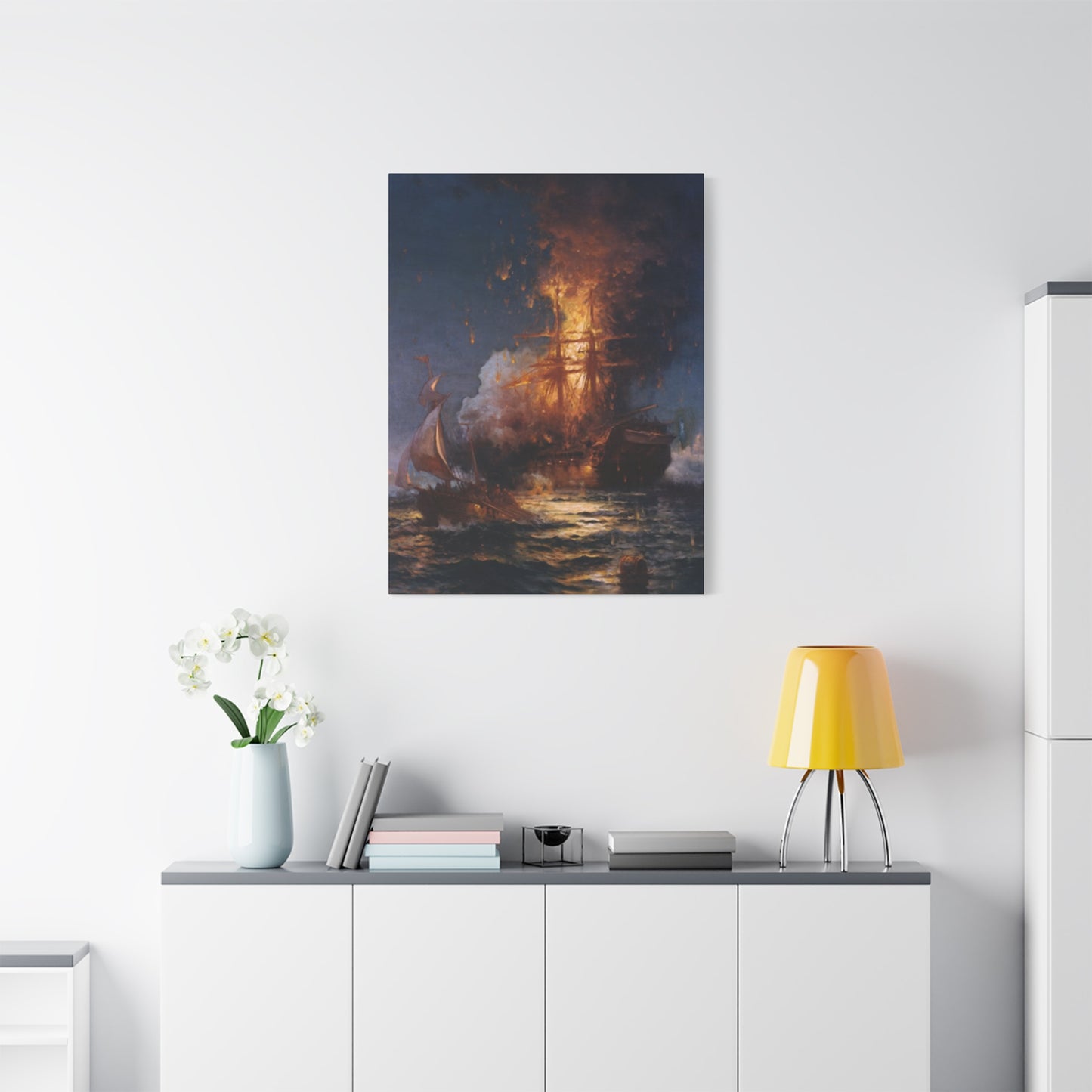 Burning Ship Wall Art & Canvas Prints
