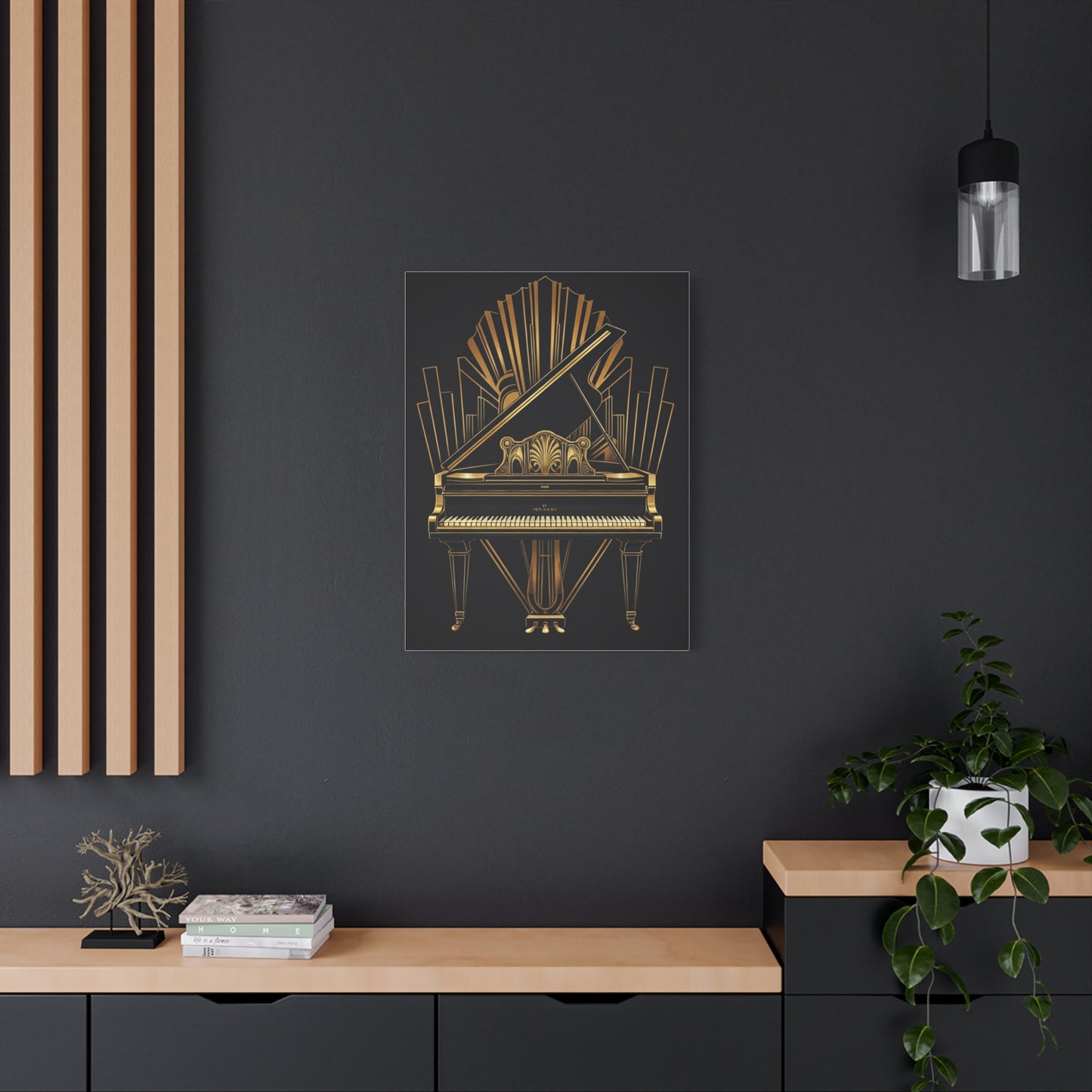 Grand Piano Deco Gold Luxury Wall Art & Canvas Prints