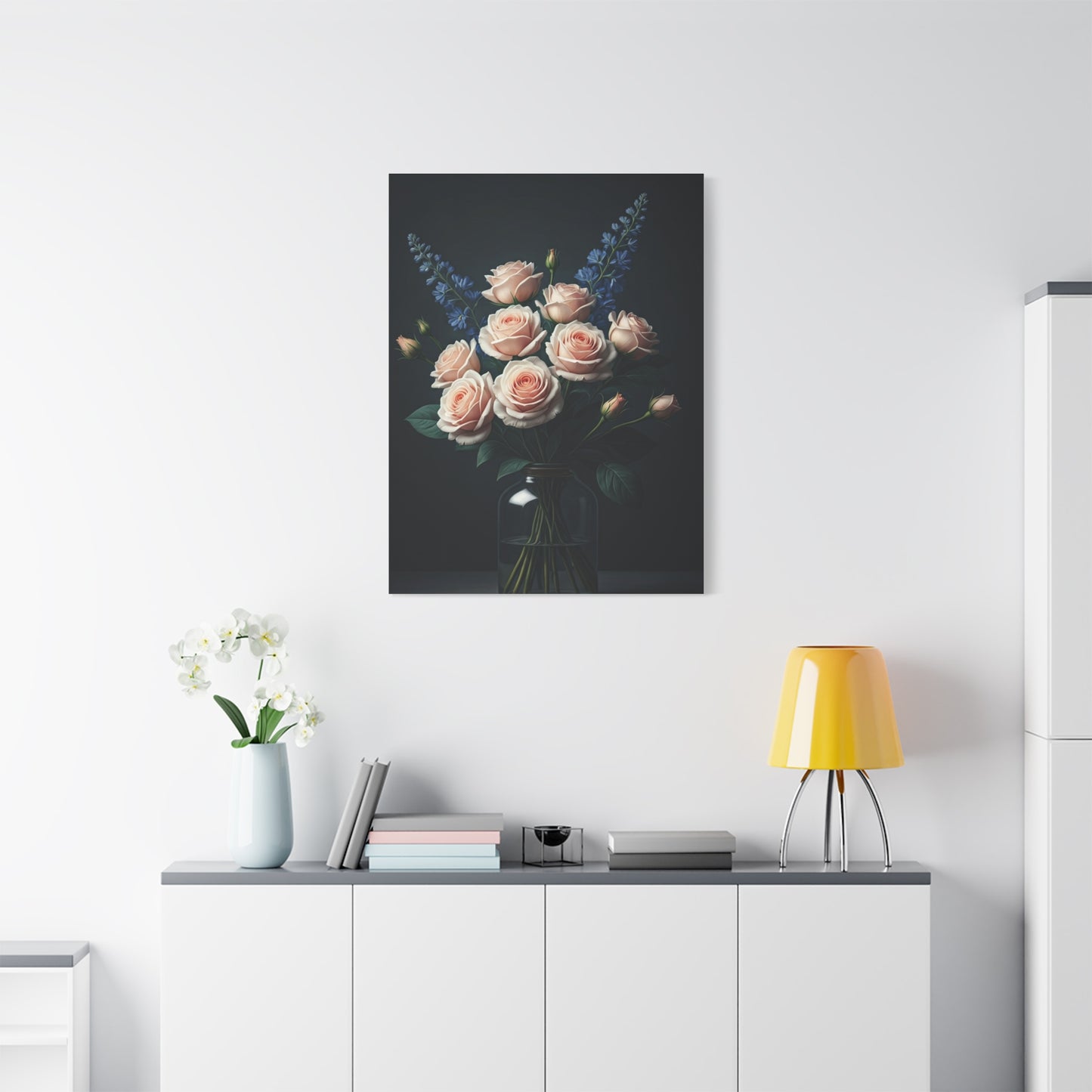 Blush Rose Bouquet in Glass Vase Wall Art & Canvas Prints