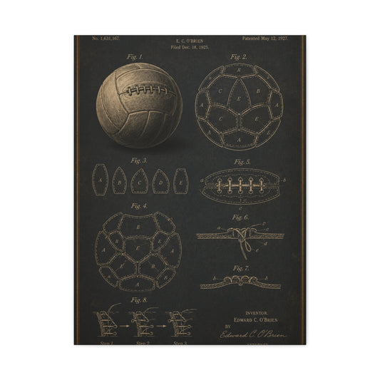 Vintage Soccer Ball Patent Sports Wall Art & Canvas Print
