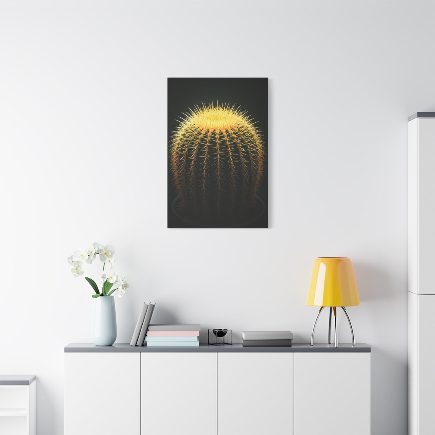 Golden Crown Cactus Portrait Wall Art & Canvas Prints