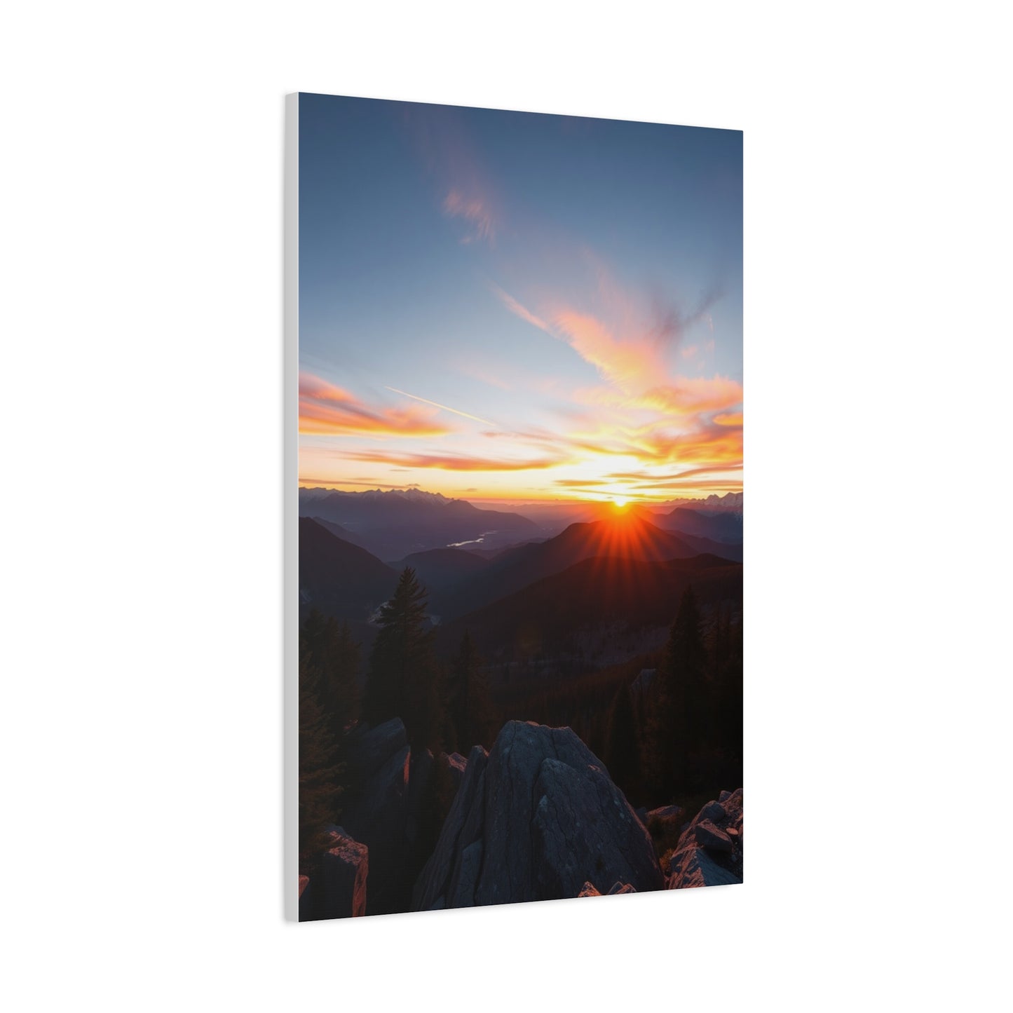 Zenith Glow: Mountain Reverie Wall Art & Canvas Print