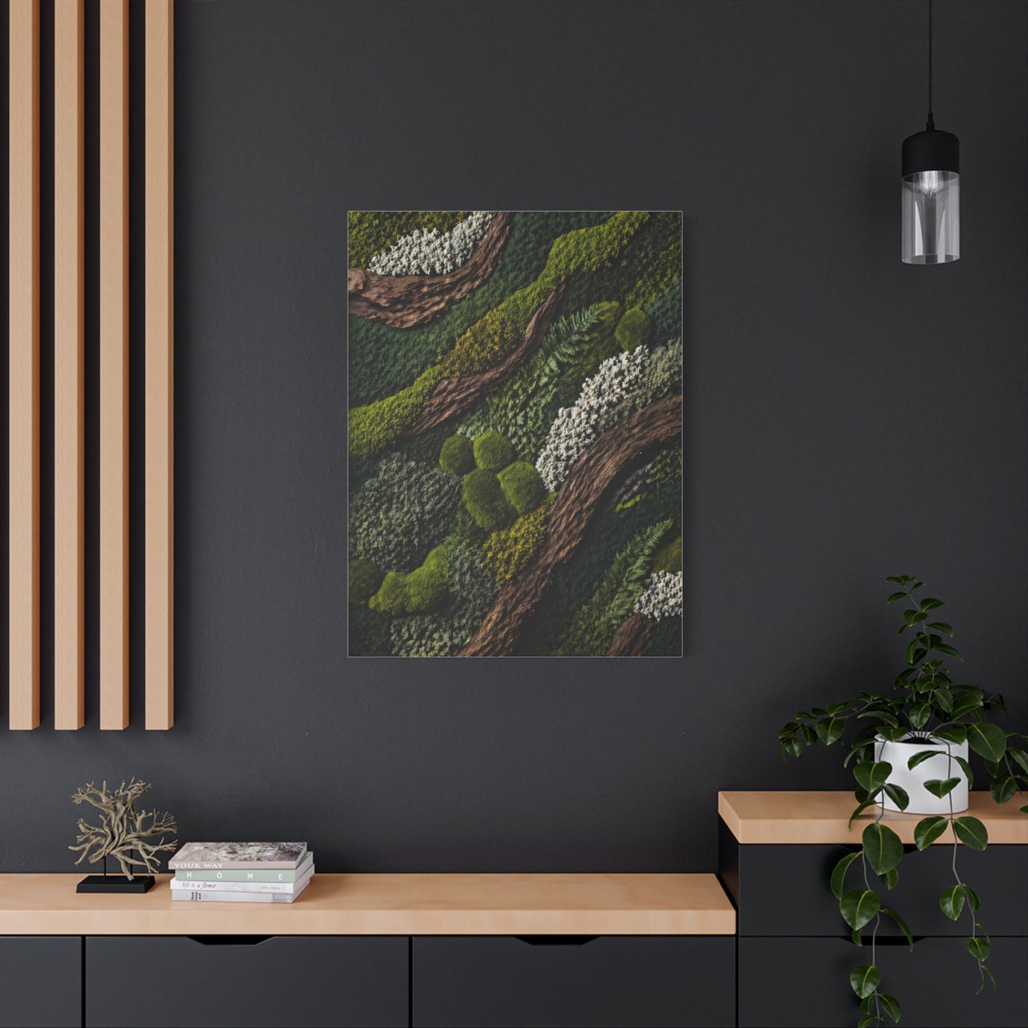 Biophilic Moss Landscape Texture Wall Art & Canvas Print