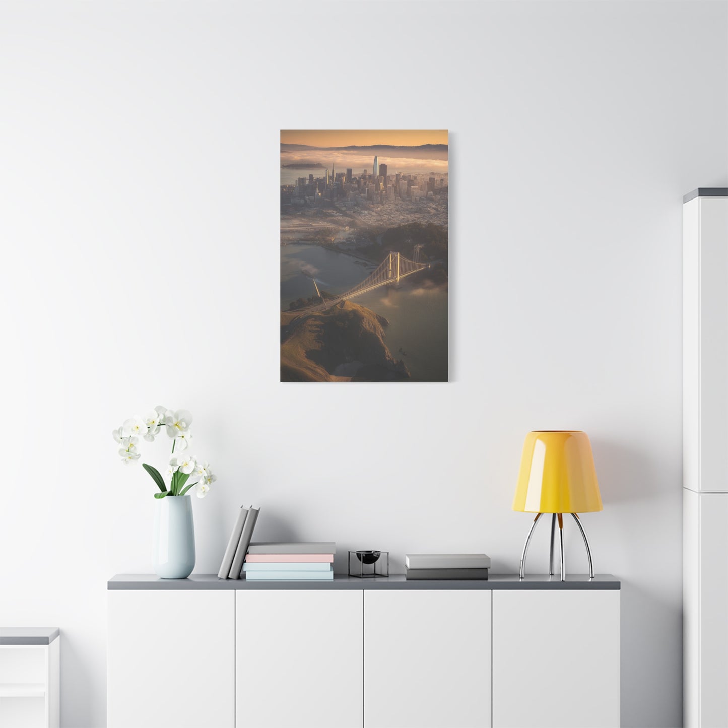 San Francisco Skyline Sunrise Fog Wall Art & Canvas Print