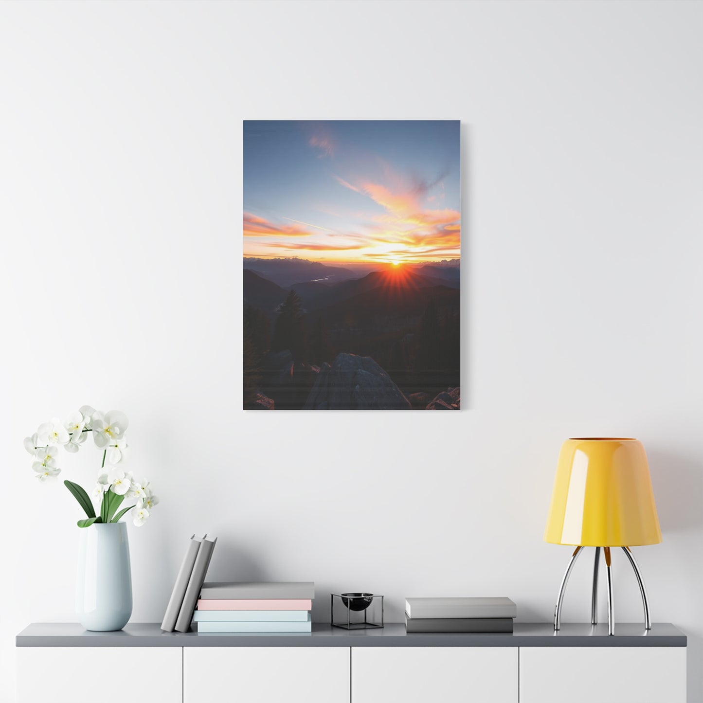 Zenith Glow: Mountain Reverie Wall Art & Canvas Print