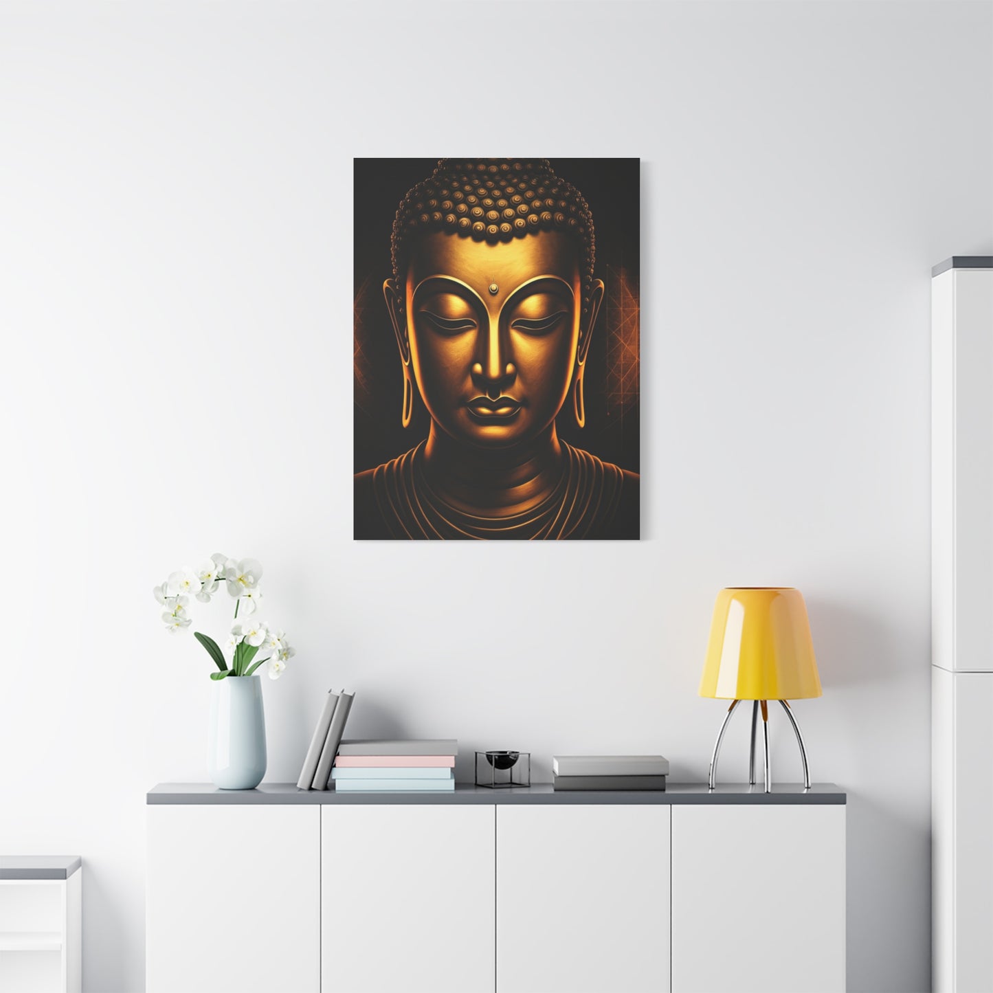 Golden Tranquility Buddha Portrait Wall Art & Canvas Prints