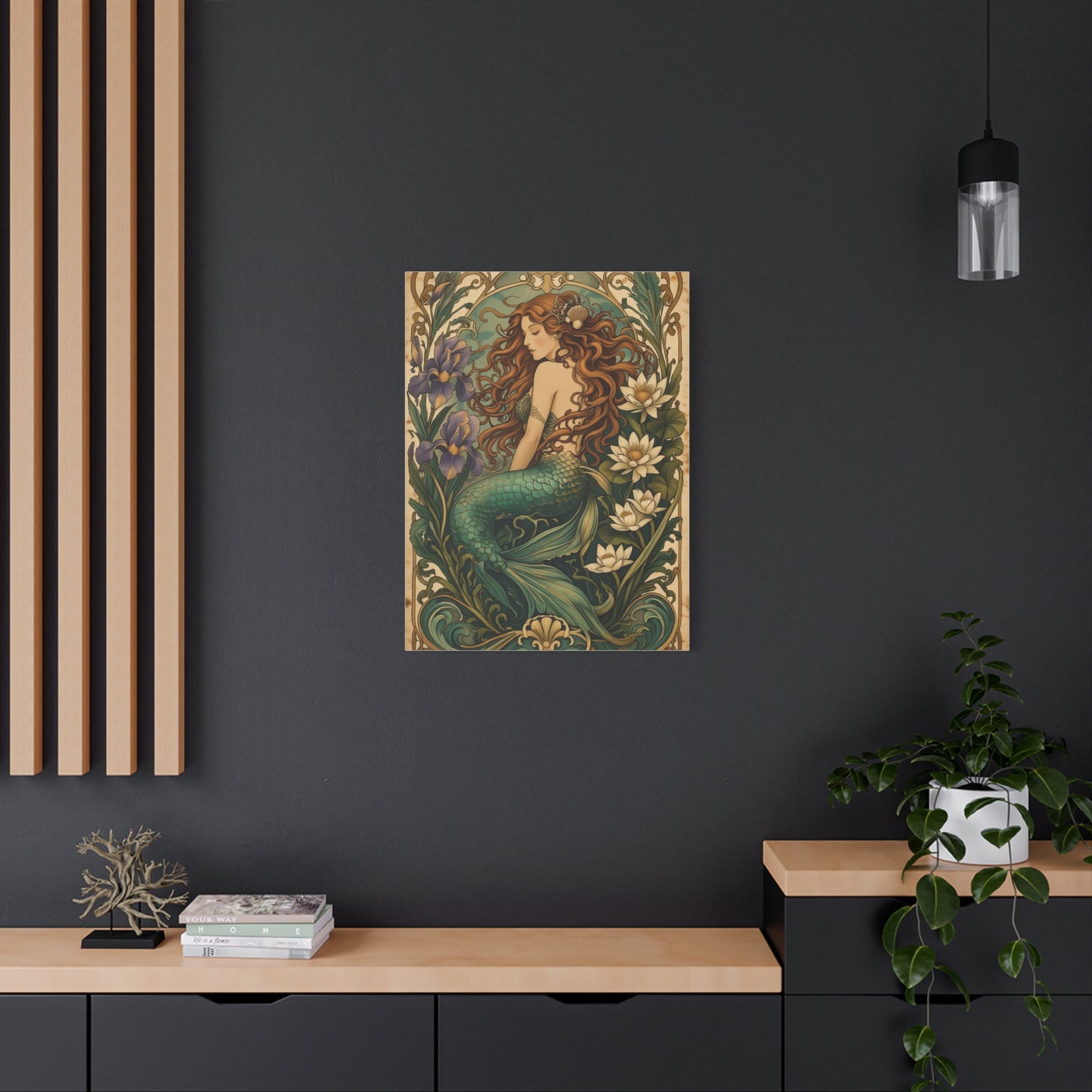 Art Nouveau Floral Mermaid Elegance Wall Art & Canvas Print