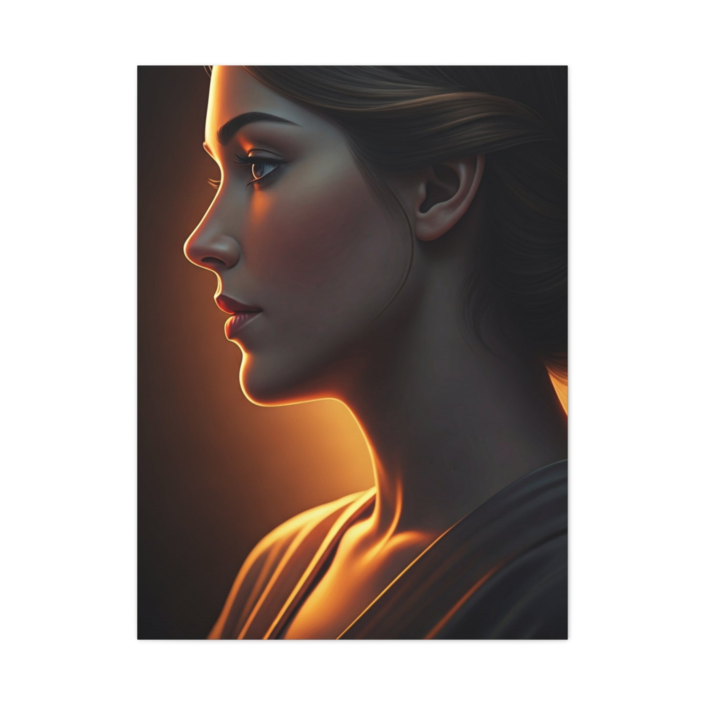 Soft Profile Glow Portrait Wall Art & Canvas Prints