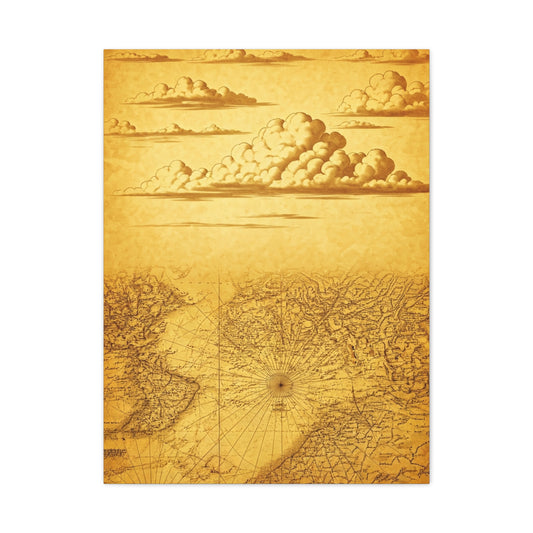 Vintage Compass Journey Map Wall Art & Canvas Prints