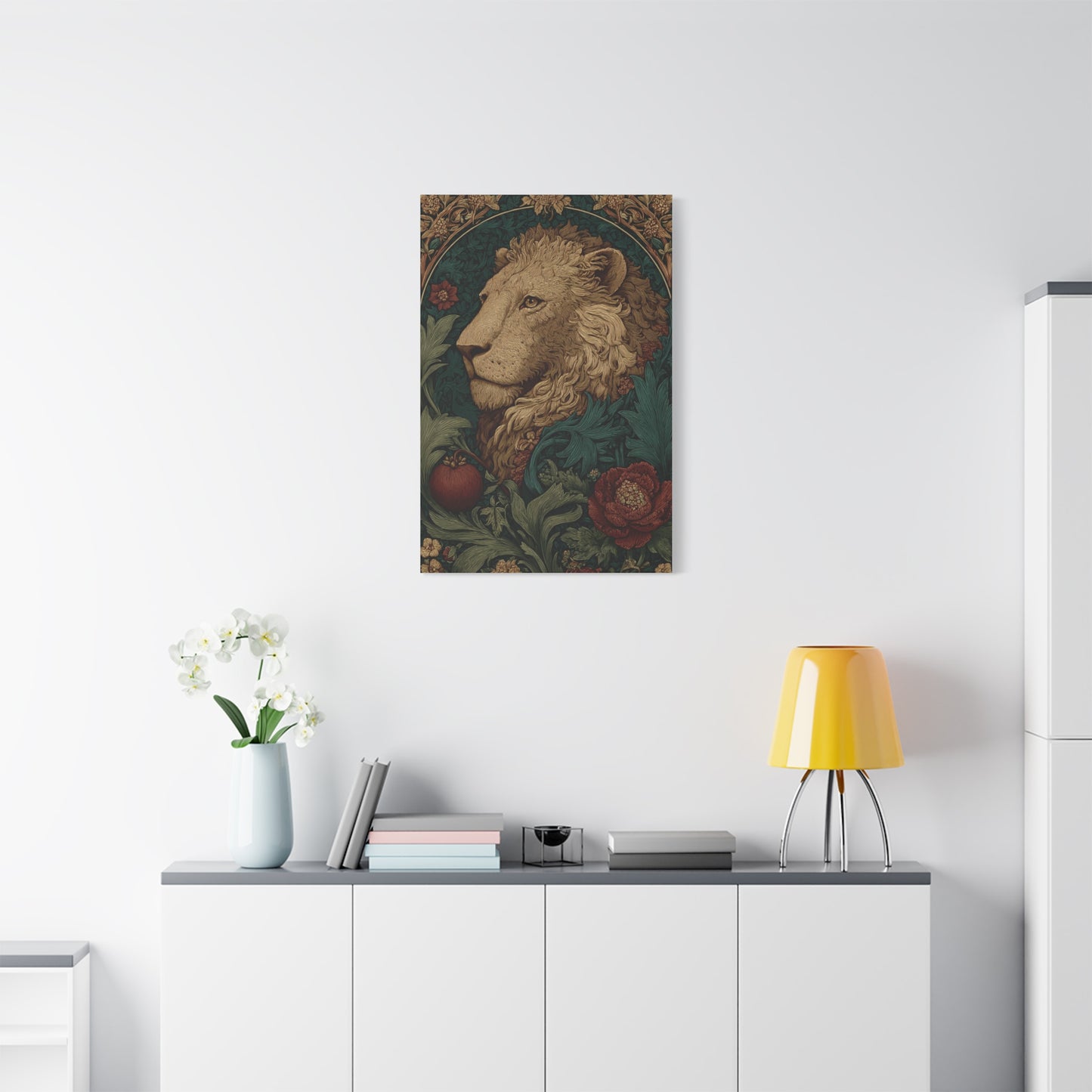 Ornamental Lion Botanical Heritage Wall Art & Canvas Print