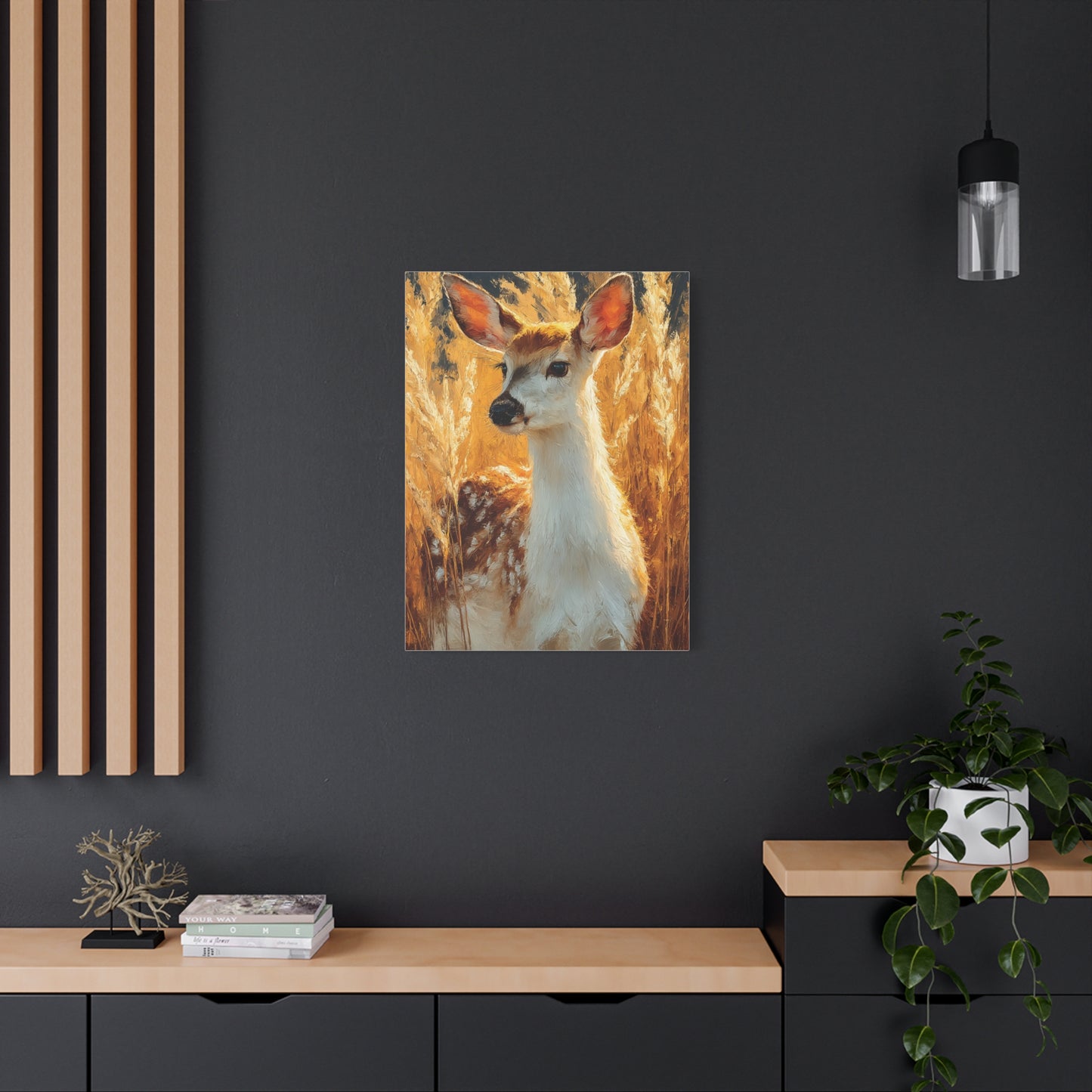 Celestial Moonlit Stag Wall Art & Canvas Print