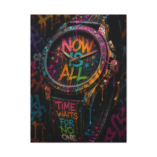 Now Is All Graffiti Watch Street Wall Art & Canvas Print