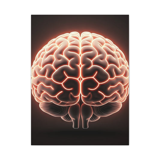 Neon Brain Art Canvas – Glowing Anatomy Wall Decor