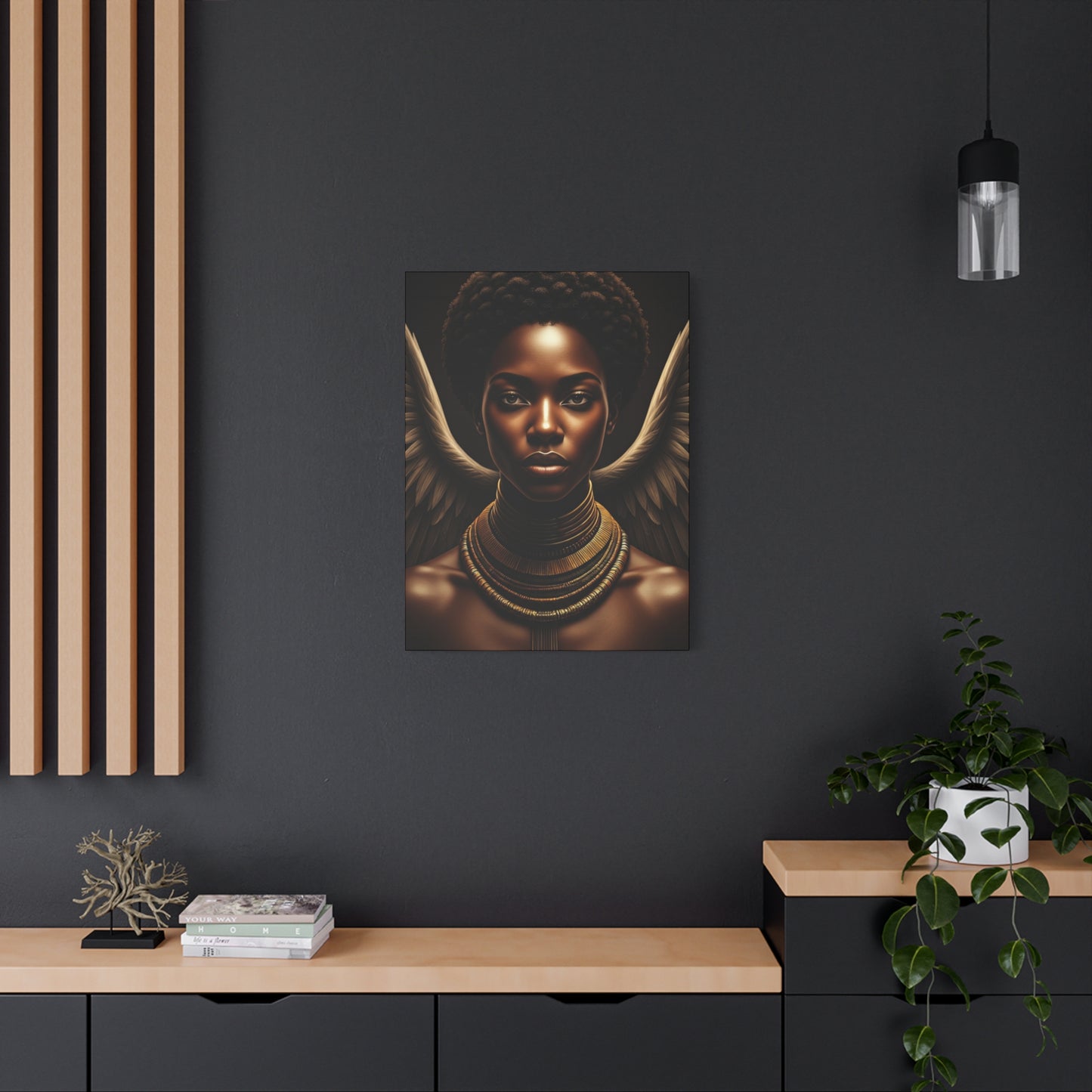 Celestial Queen with Golden Wings Wall Art & Canvas Prints