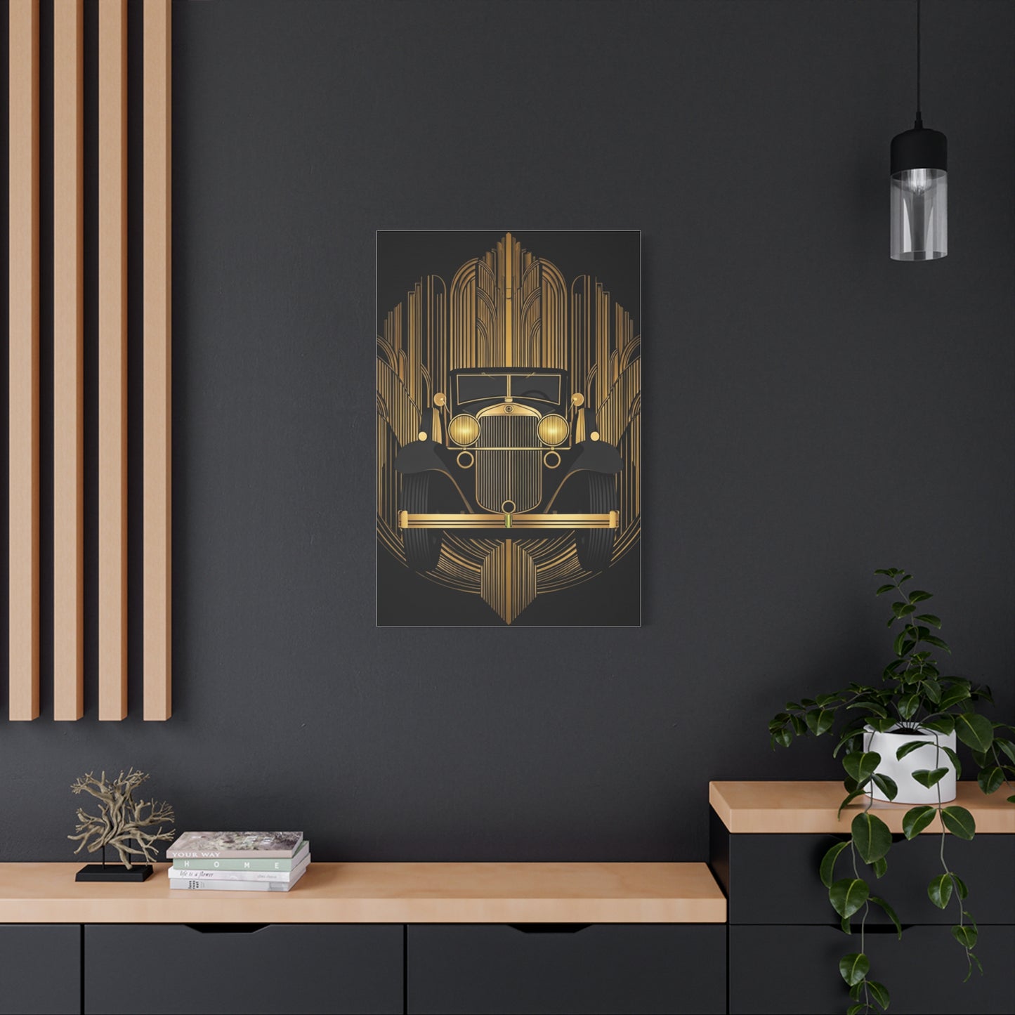 Classic Gold Roadster Art Deco Wall Art & Canvas Prints