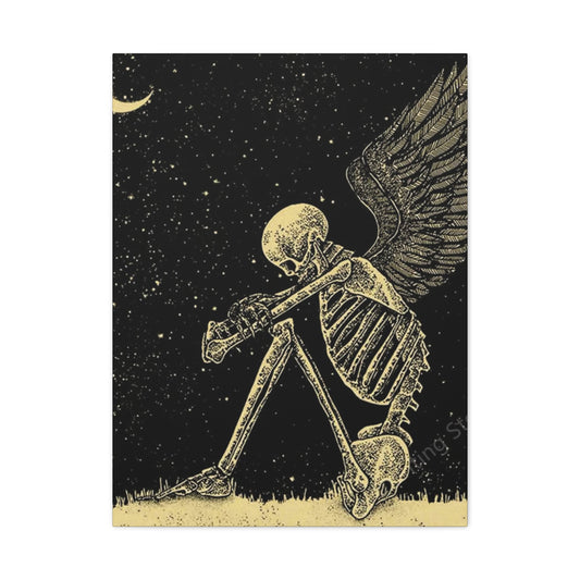 Sad Skeleton Angel Wall Art & Canvas Prints
