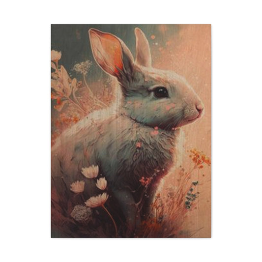 Cute White Bunny Wall Art & Canvas Prints