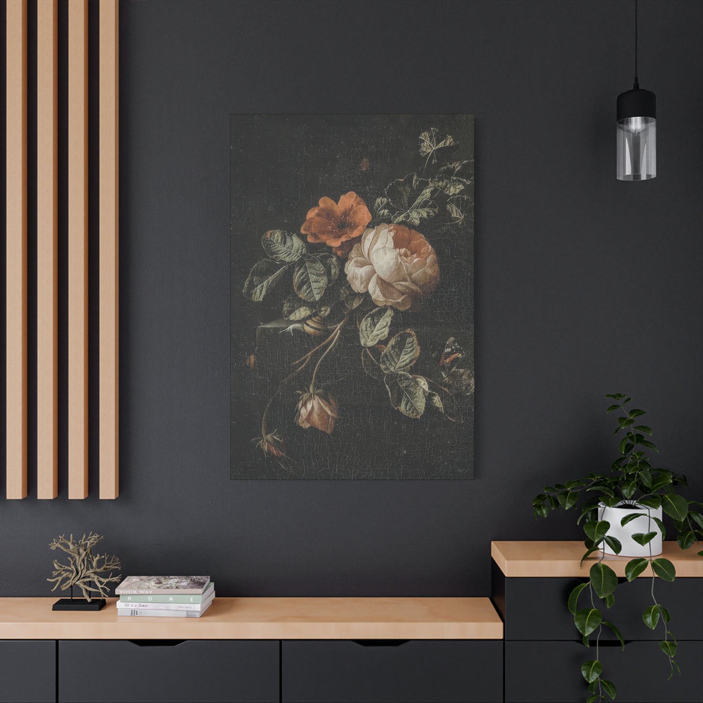White Red Flower Dark Academia Wall Art & Canvas Prints