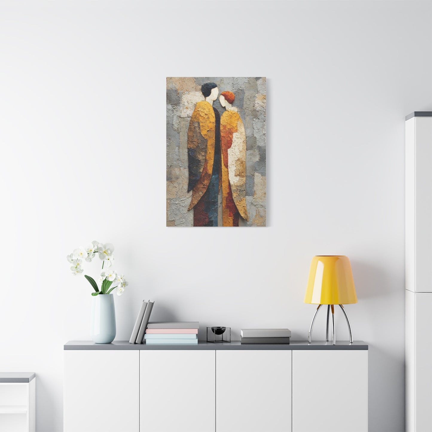 Textured Golden Figures Unity Wall Art & Canvas Print