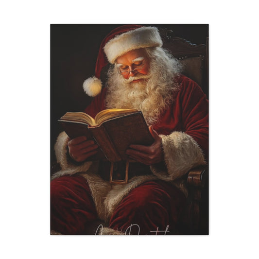 Santa Claus Reading Wall Art & Canvas Prints