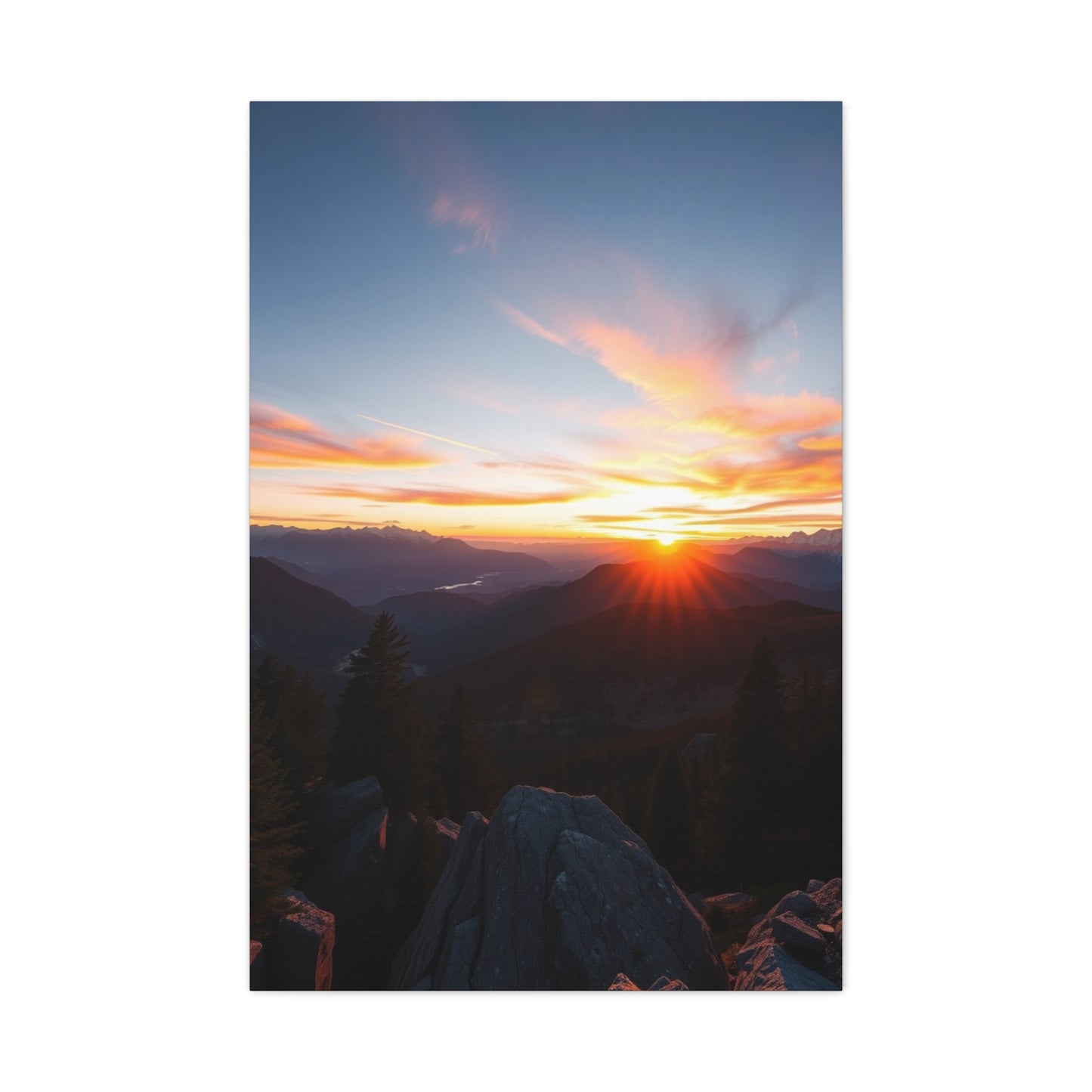 Zenith Glow: Mountain Reverie Wall Art & Canvas Print